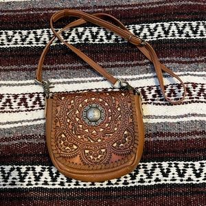 Tooled leather western purse